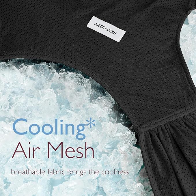 Momcozy Adjustable Buckle Baby Wrap Carrier Cooling Air-Mesh, Easy to Wear Baby Carrier Sling, Baby Carriers Newborn to Toddler 8-35lbs, Suit for Waist 47-57inch, Plus Size Black