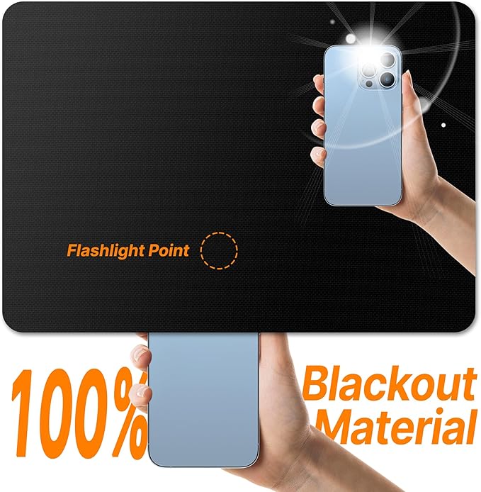 100% Blackout Portable Window Cover - Adhesive Thermal Blackout Blinds, No-Drill Window Guard for Temporary Use, 118" x 58" Darkening Shades Suitable for Home, Dorm, RV & Skylight