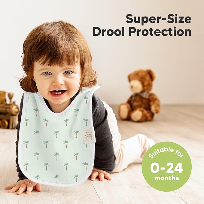 8-Pack Baby Bibs for Boys, Girls - Pullover Bibs for Drooling Teething Baby Girl & Boy Toddler, Newborn, Soft & Absorbent, Cute Colors, Large Torso Coverage Keep Infant Clean & Dry (Roarsome)