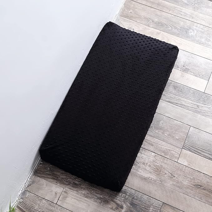 Changing Pad Cover Super Soft Dots Skin-Friendly Breathable Wipeable Changing Table Sheets for Baby Boy and Baby Girl （Black）