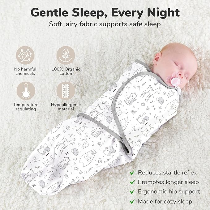 Mama Cheetah Baby Swaddle Blanket with Zipper, Newborn Swaddle Sack, Baby Swaddles Sleep Sack 0-3 Months, Baby Swaddle Wrap for Baby Boy & Baby Girl, 3-Pack