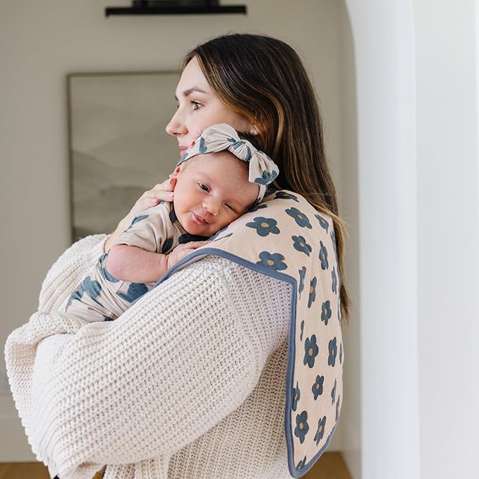 Copper Pearl Baby Burp Cloth Large 21''x10'' Size Premium Absorbent Triple Layer 3-Pack Gift Set Gemma in Tan