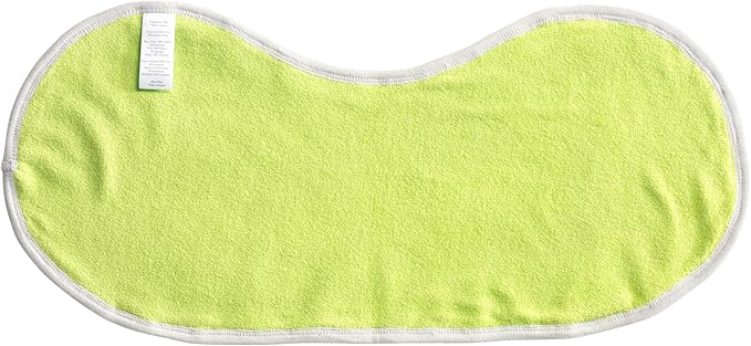 Kiddologic Baby Burp Cloth, Triple Protection, 2 Layers Soft Absorbent Terry, Waterproof Lining, Large Size Curved Design, Extra Coverage, Newborn/Infant Unisex Burping Rag, Fresh Lime (Green) Stripe