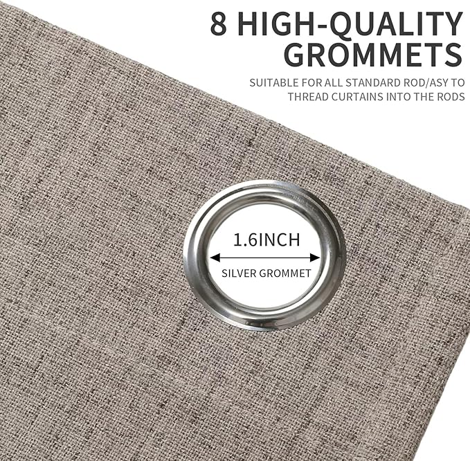 Joydeco Blackout Room Divider Curtains, Extra Wide Sliding Door Drapes Living Room Curtains, Linen 1 Panel 70W x 96L Inch Patio Door Drapes for Room Privacy