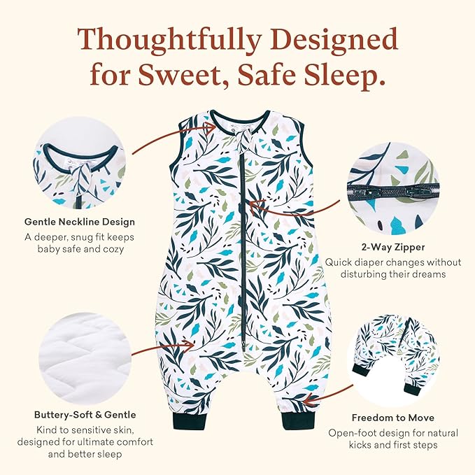 littogoose 1.0 TOG Toddler Sleep Sack with Legs, Baby Wearable Blanket for 6-18-36 Months 3T-4T, Early Walker Baby