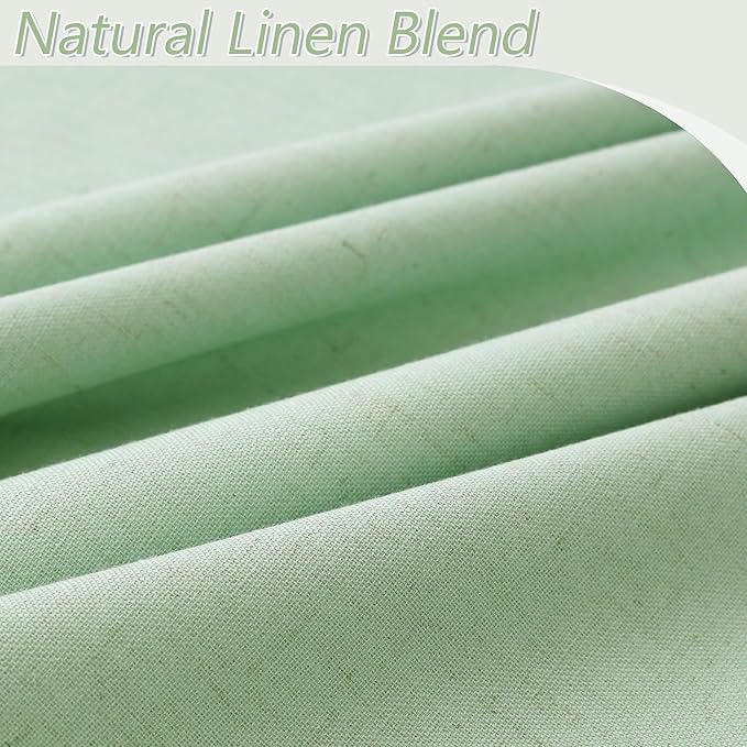 Guken 100% Blackout Curtains 80 Inch Length 2 Panels Set for Living Room Bedroom Back Tab Thermal Insulated Black Out Linen Drapes Room Darkening Window Curtains 80 Inches Long,Aqua Green