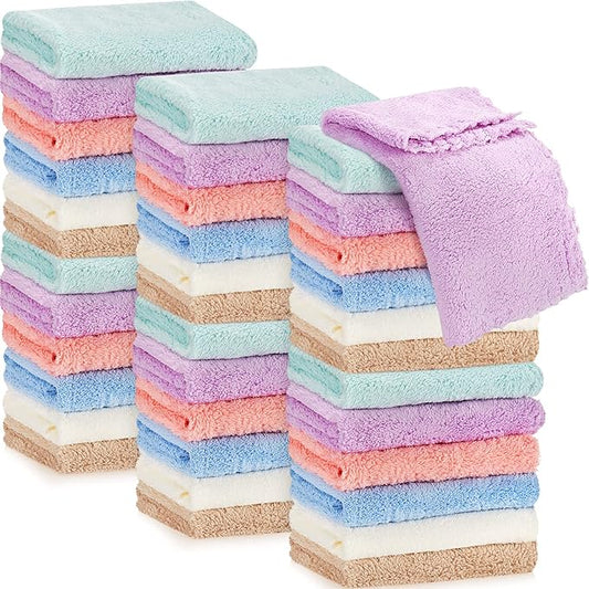 36 Pack Baby Washcloths 10 x 10 Inch Microfiber Coral Fleece Baby Towels Bath Face Towel Absorbent Soft Kids Washcloths Burp Cloth Wash Cloths for Newborns, Infants, Toddlers, Gentle on Sensitive Skin