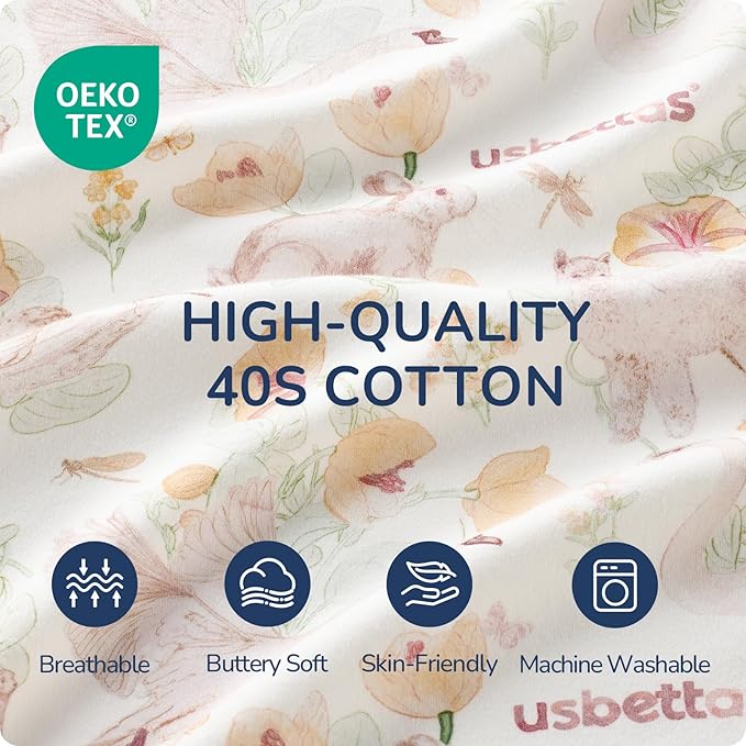 Baby Sleep Sack 18–24 Months, Cotton Sleep Sack with Detachable Long Sleeves, 1.0 TOG Wearable Blanket for Cooler Nights, 2-Way Zipper Toddler Sleeping Sack with Temperature Strip, Floral
