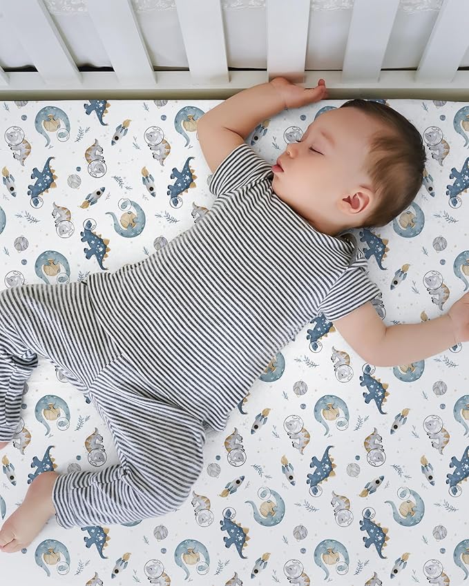 TotBasic Baby Crib Sheets Boy Girl for Standard Crib Mattress - Ultra Soft Jersey Knit Neutral Crib Mattress Sheet, Safe and Snug, Durable, Stylish Crib Sheet Fitted, 28''x52''x9'' Extra Deep Pocket
