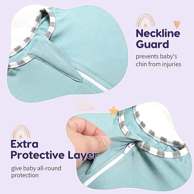 PuppyPaws Baby Sleep Sack 2-Pack Set, Transitional Swaddle, Sleep Sack 3-6 Months, Wearable Blanket Baby with 2-Way Zipper Summer, 95% Rayon derived from Bamboo, 5% Spandex