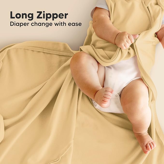 2-Pack Organic Baby Sleep Sacks, 100% Cotton - Soft & Breathable 0.5TOG Baby Wearable Blanket, Toddler Sleeping Sack 0-6 Months,Easy to Wear Transitional Swaddles for Newborns,Infants(Avocado, S)
