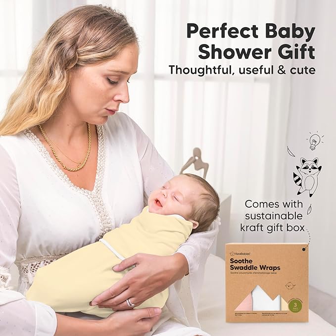 3-Pack Organic Baby Swaddle Sleep Sacks - Swaddles for Newborns, Infant 0-3 Months, Baby Girls, Boys, Soft & Snug Newborn Sleep Sack, Nursery Swaddling Blankets (Valiant)