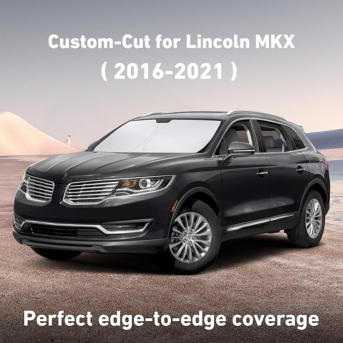 Econour Windshield Sunshade for Lincoln MKX/Nautilus 2016-2019 2020 2021, Sun Visor for Front Windshield & Window Sun Shade Cover, UV Heat Blocker & Protector, Car Accessories