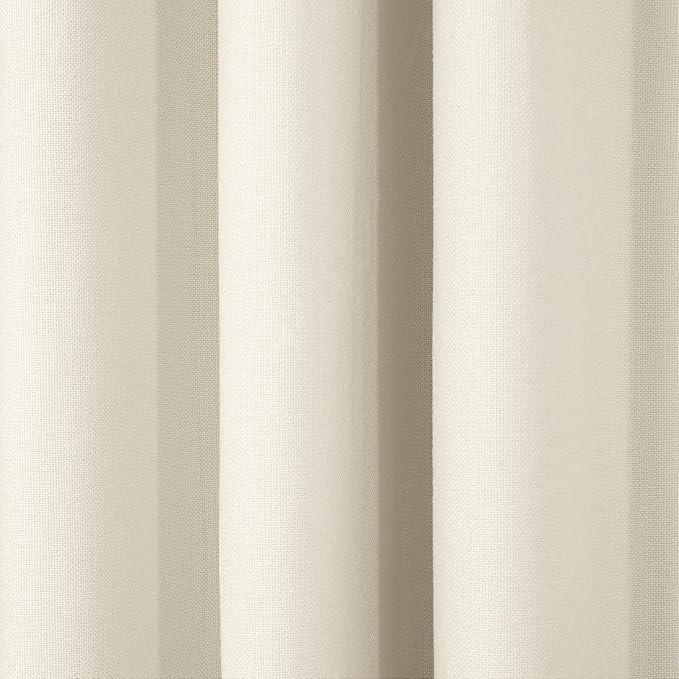 ChadMade 100% Blackout Drapes 120 Inches Long, Extra Long Curtains for Living Room Theater Rod Pocket Back Tab Hook Belt Flat Hooks Window Treatments, Beige, 2 Panels, 50 W x 120 L Inch