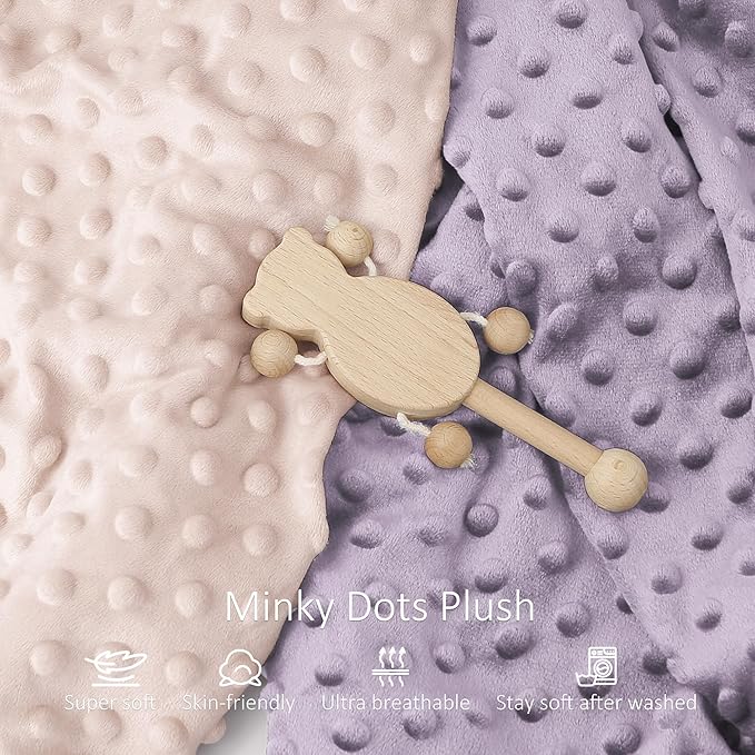 Susurration 2Pack Changing Pad Covers Super Soft Minky Dots Plush Changing Table Covers 33x17x7in Breathable Changing Pad Sheets for Unisex Baby Girls and Boys (Pink&Purple)