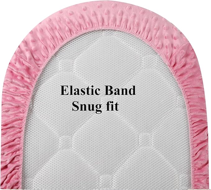 Dot Bassinet Sheet Set 2 Pack Stretch Fitted Bedside Sleeper Bassinet Sheets Sheets,Ultra Soft, for Baby Girls and Boys Pink, Love