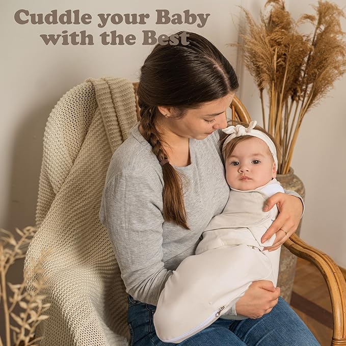 Bublo Baby Organic Zipper Swaddles for Newborns – Swaddles 0-3 Months, 3-Pack – Infant Sleep Sack with Zipper – Adjustable & Breathable Swaddle Blanket Wrap for Newborn Girls (Dusty Pink)