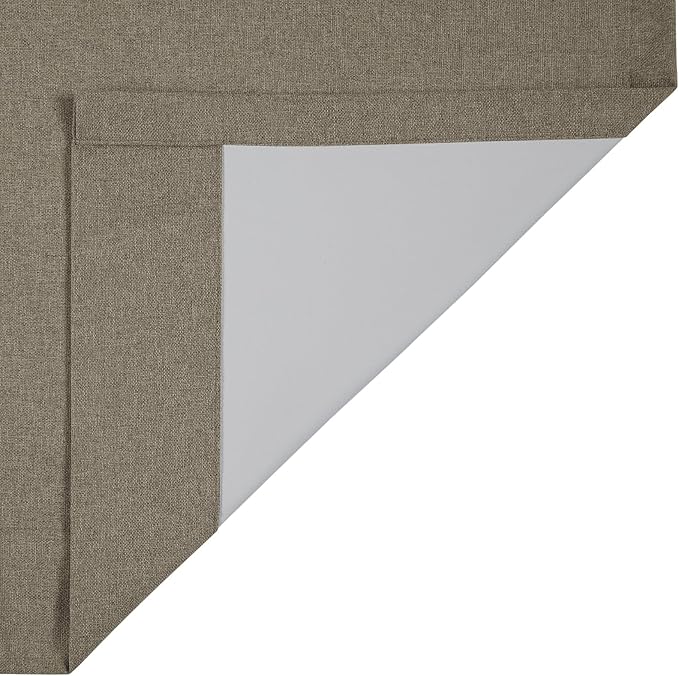 ChadMade Set of 2 Panels 216 Inches Extra Long Curtains, Blackout Curtains Rod Pocket Back Tab Hook Belt Flat Hooks Window Treatments for Apartment, Light Brown, 2 Panels, 50 W x 216 L Inch