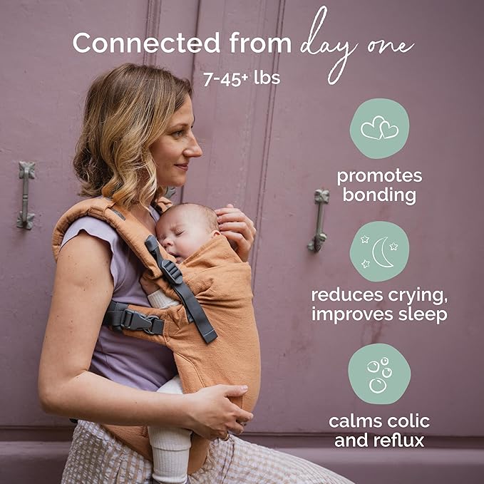 Boba X Baby Carrier Newborn to Toddler - Certified Hip Healthy, Micro-Adjustable Baby Carriers from Newborn - Breathable & Lightweight 100% Cotton Twill, Petite to Plus Size, 7-45 lbs (Linen Rye)