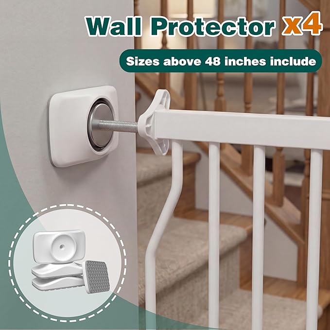 TSAYAWA 57.5"-62" Extra Wide Auto Closing Baby Safety Gate for Stairs & Doorways, Pressure Mounted No Drill Pet Gate with Walk-Through Door - Heavy Duty Childproof Gate for Toddlers, Kids, Dogs