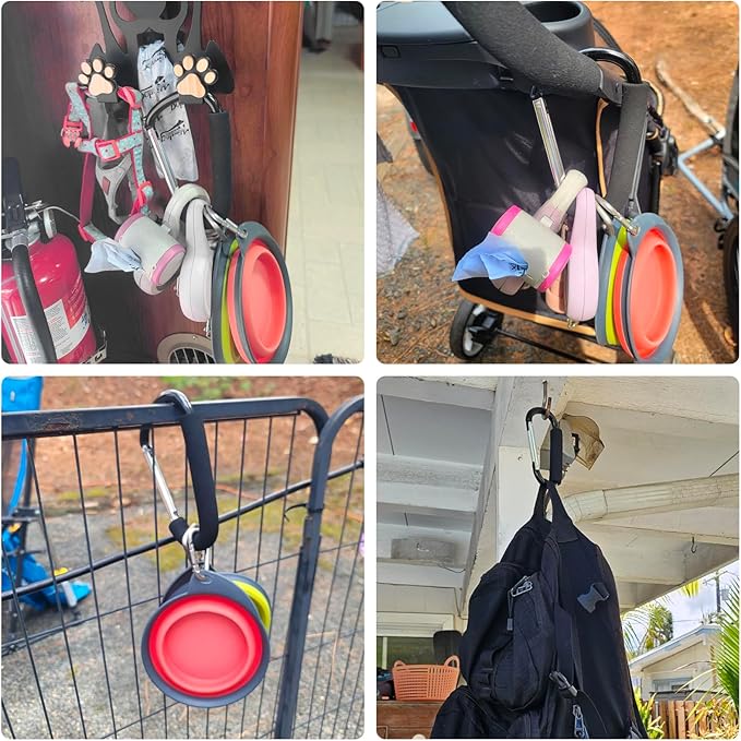 Large Aluminum Carabiner, Heavy-Duty Stroller Hooks for Hanging Bags and Shopping – Durable Multi-Purpose Carabiner Clips for Camping, Hiking, Travel, Outdoor Accessories
