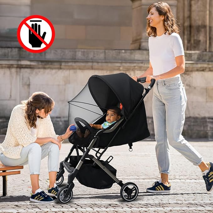 2-in-1 Stroller Cover, Baby Mosquito Net for Stroller with Sun Shade, Stroller Accessories - UV Protection & Breathable 3D Mesh with Two-Way Zipper, Universal Fit Most Stroller