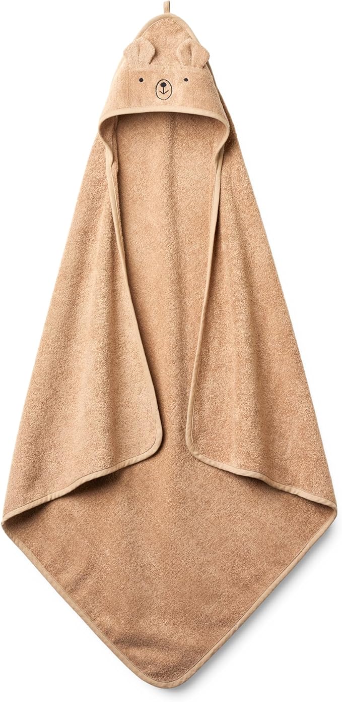Baby Hooded Towel – Organic Cotton Baby Bath Towels – Baby Towels, Baby Bath Towels for Baby Boy, Baby Girl, 32" x 32" Super-Soft and Absorbent Baby Towels for Newborn (Bear - Natural)