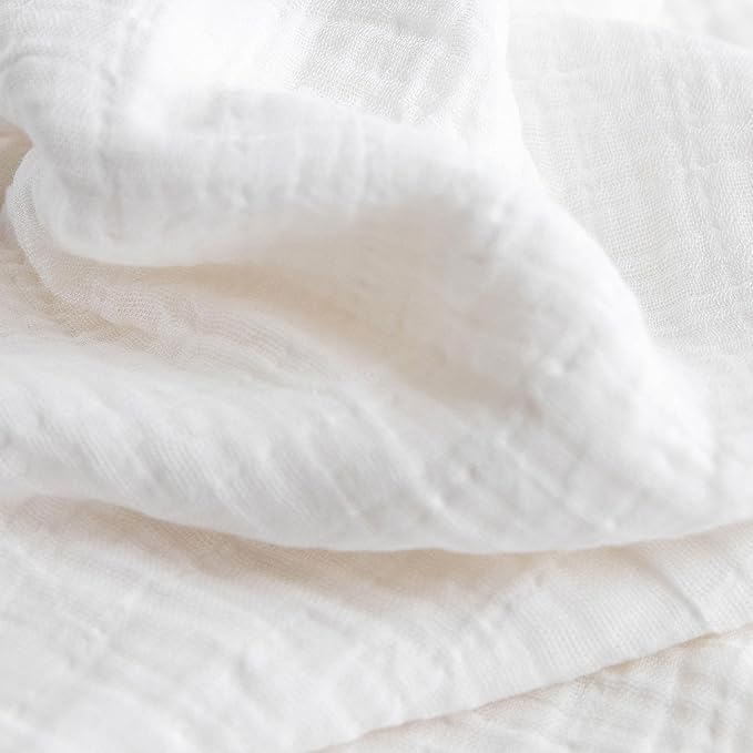 Little Unicorn Muslin Swaddle Blanket for Newborns & Infants | Soft & Breathable Fabric | Set of 3 Baby Blankets for Swaddling, Nursing, Shower Gifts (White)
