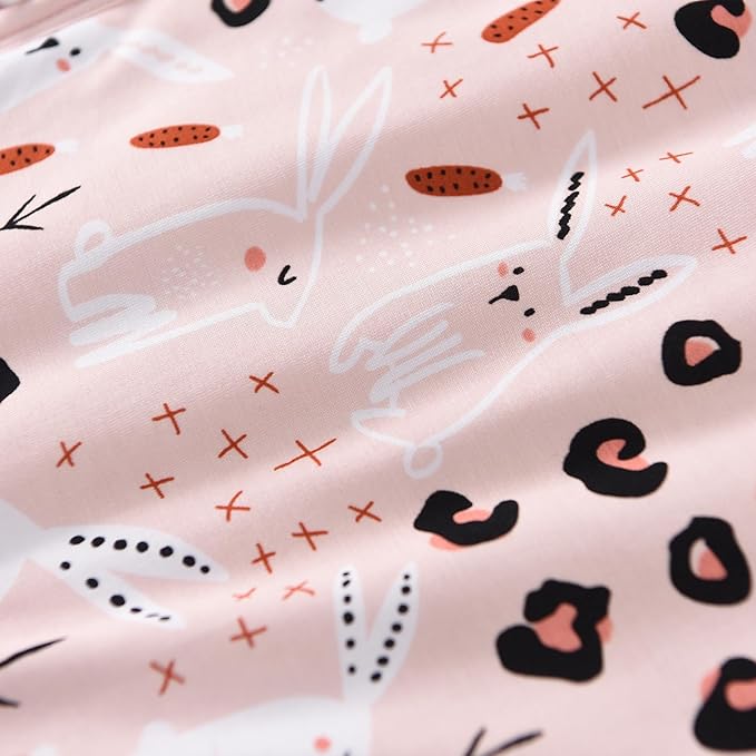 TADO MUSLIN Baby Sleep Sack 2-4 T 95% Rayon from Bamboo 5% Spandex Warm Girls Wearable Blanket 1.0 TOG Toddler Sleeping Sack 2- Way Zipper X-Large Pink Bunny