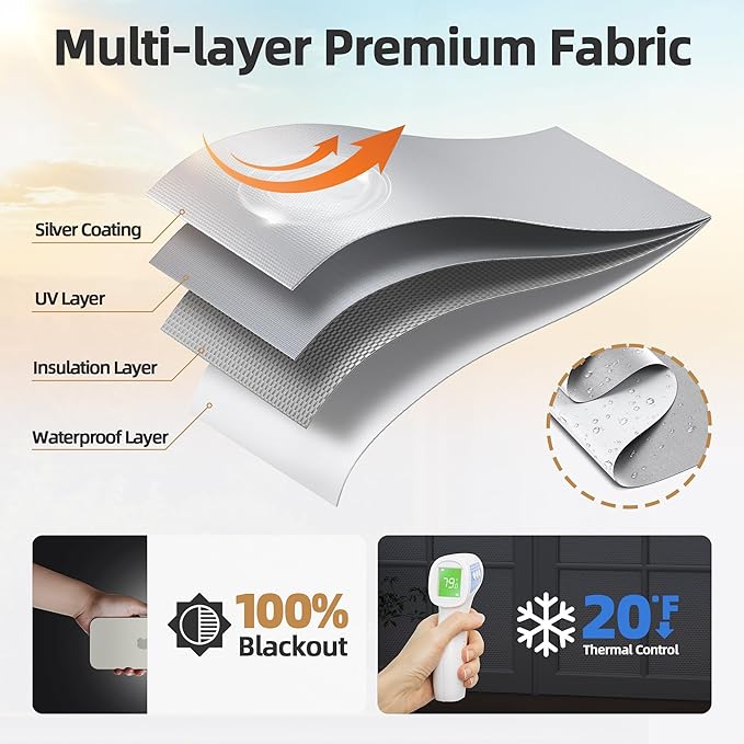 Magnetic Blackout Window Cover 100" x 58" Portable Blackout Curtains for Bedroom, Temporary Black Out Shades Window Privacy Film No Drill Black Out Blinds for Baby Nursery Travel Skylight - White