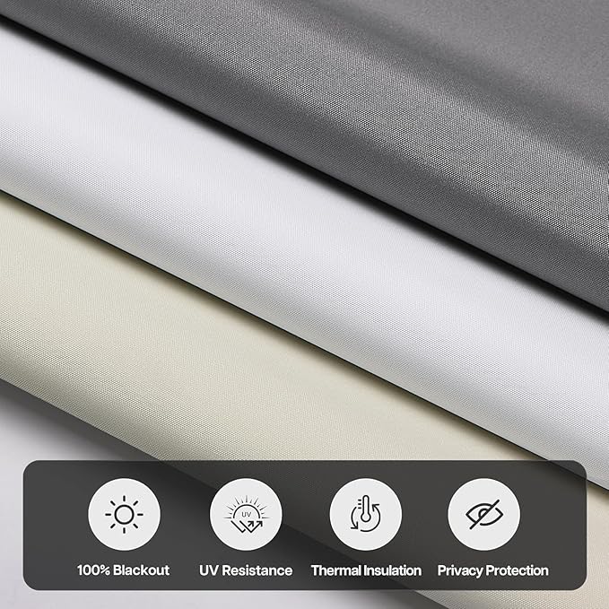 LazBlinds No Drill Blinds for Indoor Windows, Blackout Roller Shades, Cordless Window Blackout Blinds, Thermal Insulated Fabric UV Protection for Home and Office, 28.5" W x 72" H, Black