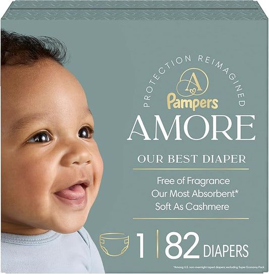 Pampers Amore, Size 1 (8-14 lbs), 82 Count, Our Best Diaper