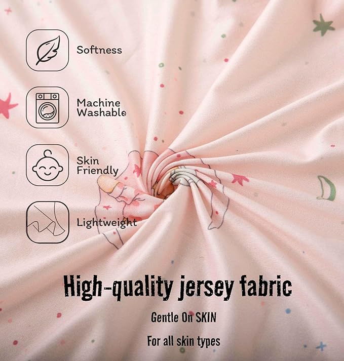 SDY Jersey Bassinet Sheets for Baby Girls,32 "x 16 "x 4",2 Pack,Pink Bunny Easter Day Style Standard Oval/Retangle Bassinet Mattress Sheets for Toddler,Super Soft Breathable