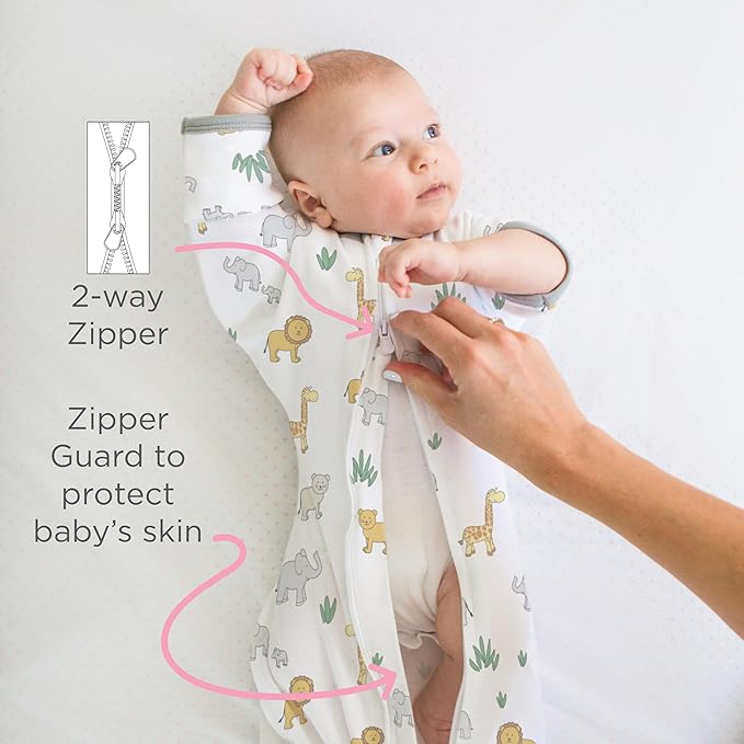 Amazing Baby Transitional Swaddle Sack, Arms Up Half-Length Sleeves & Mitten Cuffs, Swaddle for Newborn Transition to Baby Sleep Sack Wearable Blanket, Small, 0-3 month, 6-14 lb, Sterling Confetti