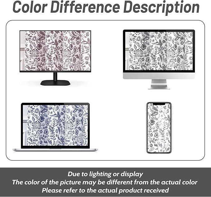 DriftAway Julia Watercolor Blackout Room Darkening Lined Thermal Insulated Energy Saving Window Curtains 2 Layers 2 Panels Each Size 52 Inch by 63 Inch Gray