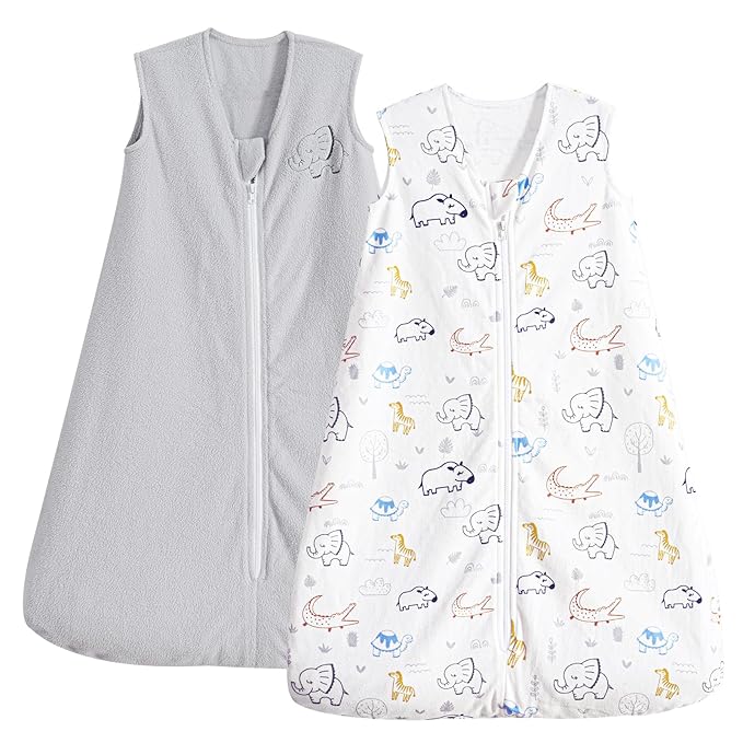 PHF Warm Micro-Fleece Baby Sleep Sack 18-24 Months, Soft Baby Wearable Blanket, 2-Way Zipper Sleeping Bags, 2 Pack Comfy Toddler Sleeping Sack for Boys, X-Large Size, Woodland
