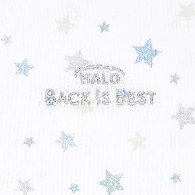 HALO SleepSack, 100% Cotton Wearable Blanket, Swaddle Transition Sleeping Bag, TOG 0.5, Twinkle Blue, Medium, 6-12 Months