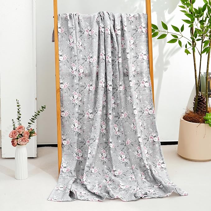 Baby Muslin Swaddle Blankets,2 Pack Receiving Blanket Baby Girl & boy,Large47 x 43 inches,Soft & Skin Friendly Baby Blanket Wrap(Florals)