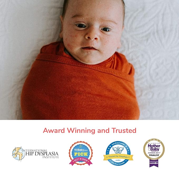 embé 2-Way Starter Baby Swaddle, 6-14 lbs, Newborn Infant Swaddle Sack 0-3 Months, Zip, Hook & Loop 0-3 Months Baby Wrap, Hip Healthy - Cloud