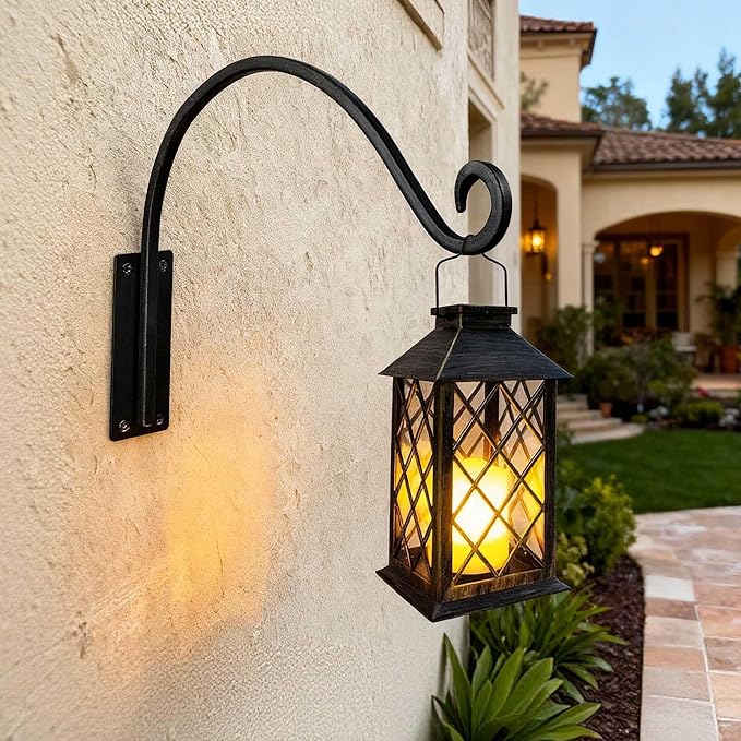 Heavy Duty Plant Hanger Bracket - 2 Packs 16-Inch Metal Bird Feeder Hangers Outdoor, 45lbs Weight Capacity - Hanging Plant Hooks for Heavy Plant, Birdhouse, Wind Chimes, Flower Baskets