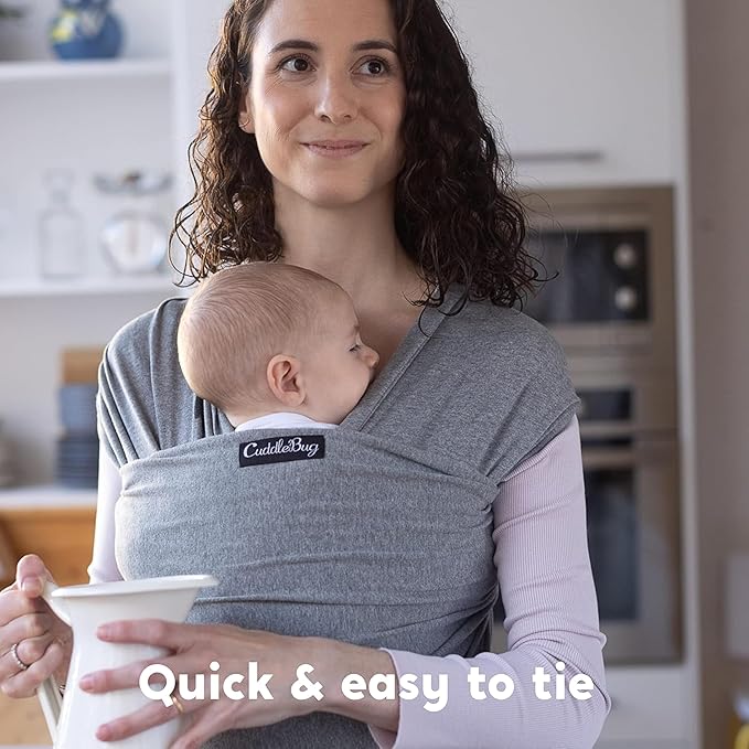 CuddleBug Baby Wrap - Hands-Free Baby Carrier Wrap - Soft & Stretchy Baby Wraps Carrier - Newborn to Toddler 7-35 lbs - One-Size-Fits-All - Hip-Healthy (Navy)