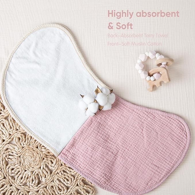 lulumoon Muslin Burp Cloths for Babies: 100% Soft Cotton Large Burping Cloths - Neutral Baby Burp Rags for Boy and Girl - Absorbent Burp Cloth for Spit-Ups 6 Pack