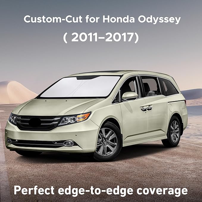 Econour Windshield Sunshade for Honda Odyssey 2011-2015 2016 2017, Sun Visor for Front Windshield & Window Sun Shade Cover, UV Heat Blocker & Protector, Car Accessories