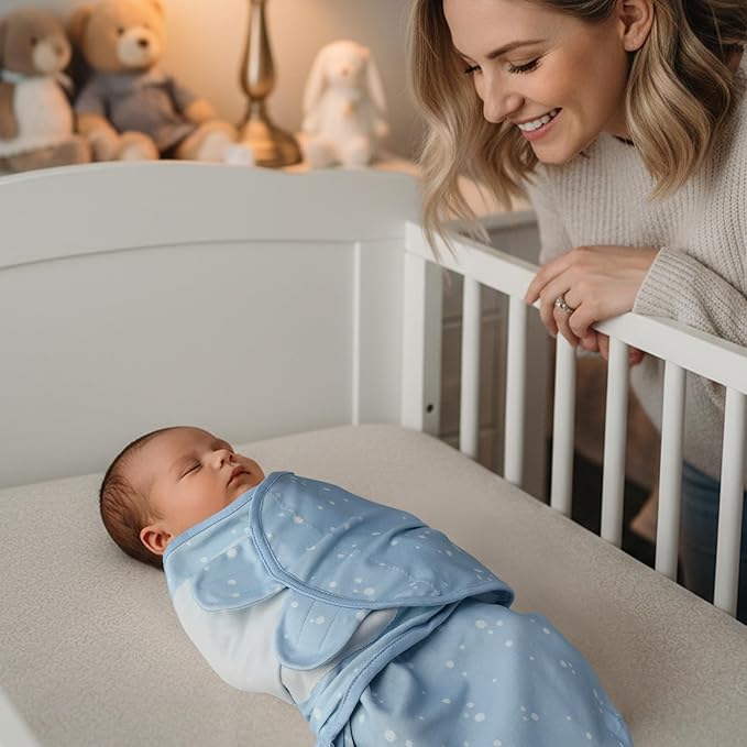 Baby Swaddles for Newborn Organic Cotton,Soft & Snug Newborn Velcro Swaddle 0-3 Months Sleep Sack Helps Calm Startle Reflex, 2-Pack Wrap Nursery Swaddling Blankets Whale