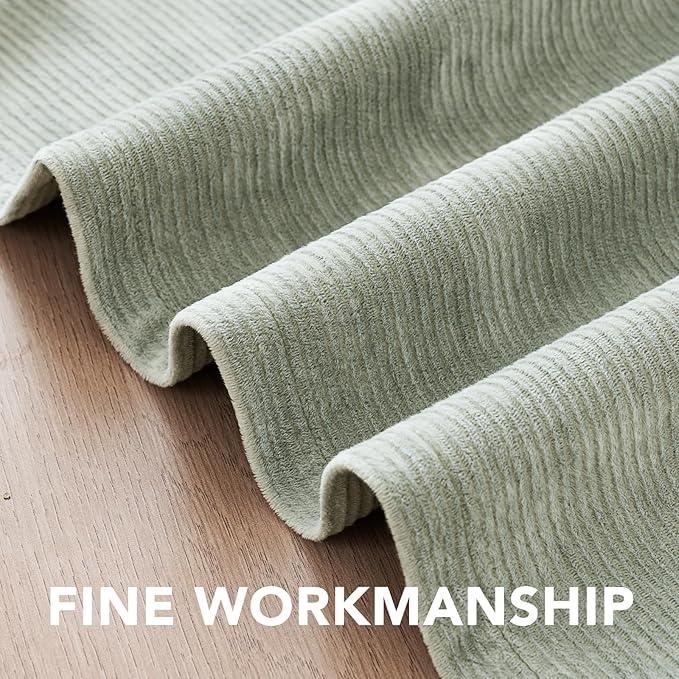 H.VERSAILTEX Velvet 100% Blackout Curtains for Living Room Full Light Blocking Curtains Thermal Insulated Room Window Drapes Soft Luxury Curtains Grommet Top 2 Panels (55" W x 96" L, Sage)