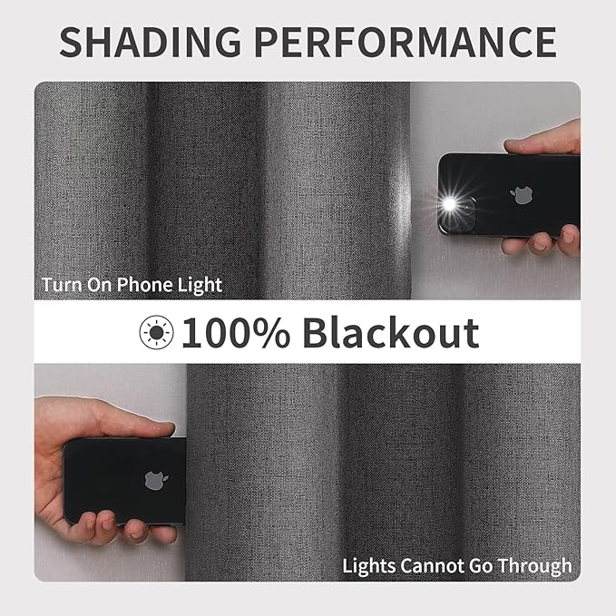 Joydeco Blackout Room Divider Curtains, Extra Wide Sliding Door Drapes Living Room Curtains, Dark Grey 1 Panel 70W x 90L Inch Patio Door Drapes for Room Privacy