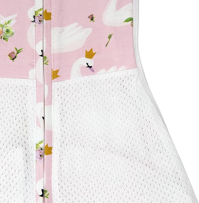 Woombie Grow with Me Air Baby Swaddling Blanket, Convertible Swaddle Fits Babies 0-9 Months, Expands to Wearable Blanket for Babies up to 18 Months, Princess Swan