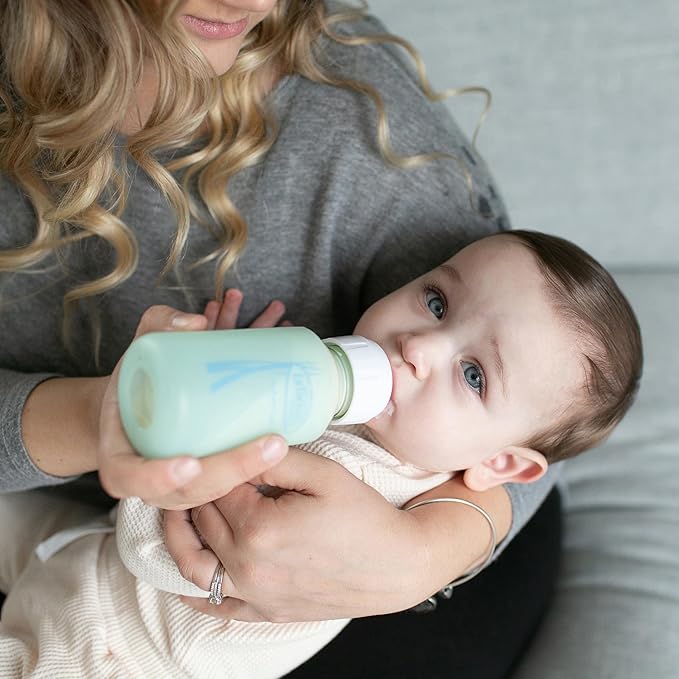 Dr. Brown's Anti-Colic Options+ Narrow Glass Baby Bottle with Level 1 Slow Flow Nipple, BPA-Free, 4 oz/120 mL, 0m+, 2 Count, 1-Pack
