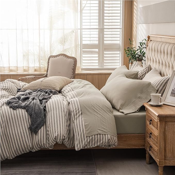 PURE ERA Jersey Knit 4pc Bed Sheet Set 100% T-Shirt Heather Cotton Super Soft Comfy Breathable Fits Mattress Up to 20" Extra Deep Pocket (Dark Beige,King)