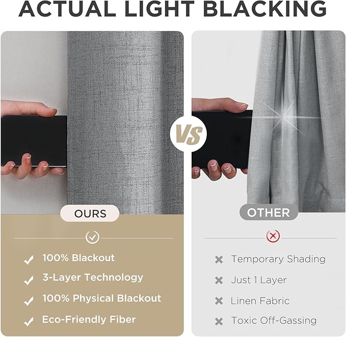 Joydeco Blackout Room Divider Curtains, Extra Wide Sliding Door Drapes Living Room Curtains, Light Grey 1 Panel 70W x 90L Inch Patio Door Drapes for Room Privacy